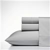 Nautica - Lenzuola king size, lenzuola in rasatello di cotone, 400 fili, setose e resistenti alle rughe (grigio regata, king)