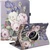 Xsltkby Custodia per iPad 10.2 9a / 8a / 7a Generazione (2021 2020 2019) - 360 Gradi di Rotante Cover Protettiva Case con Funzione di Auto Svegliati/Sonno (Olio)