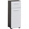 trendteam smart living Line Bad:Ko.Sardegna Rauchsilber Melamin,Fr.Weiß Hochglanz Tiefzieh,Standschrank Arredamenti, Materiale a Base di Legno, Parte Frontale Bianca, Corpo Argento fumé, Taglia unica