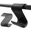 Taiyyi Gancio a S, 20 pezzi, colore nero, gancio da appendere, diametro adatto fino a 30 mm, gancio a S, adatto per cucina, camera da letto, armadio, bagno, piante da giardino