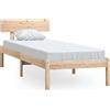 vidaXL Struttura per letto singolo in legno di pino massiccio, design robusto e durevole, con doghe e testiera, adatta per materassi da 90 x 190 cm, mobile classico e moderno per camera da letto
