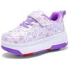 YongerYong Scarpe con rotelle per Bambine e Bambini, Scarpe con rotelle con 4 rotelle retrattili, Scarpe da Ginnastica 2 in 1, Ragazze Scarpe da Skateboard con 4 Ruote