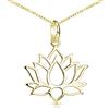 MATERIA by Matthias Wagner Ciondolo a forma di fiore di loto, in argento 925, placcato oro con catena, Argento sterling