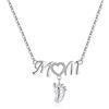 Qings Collana Madre Figlia Argento Sterling con Ciondolo Piede Bambino Collana Orma Cuore Mamma da Figlia Personalizzata Regalo di Compleanno di Natale per la Festa della Mamma