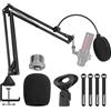 TONOR Braccio per Microfono Regolabile con Filtro Anti-Pop, Adattatore da 3/8 a 5/8, Clip per Microfono, Morsetto Resistente, Ideale per Podcast, Streaming, Giochi, Telelavoro, 35 cm +35 cm, T20
