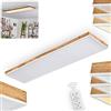 hofstein Lampada da soffitto a LED Salmi, in metallo/MDF/plastica in bianco/effetto legno/marrone, pannello LED dimmerabile/colore della luce modificabile con telecomando, 150-2250 lumen, 2700-6500 Kelvin, 1