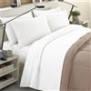 BANZAII TEXTILE INNOVATOR ONLINE Banzaii Completo Lenzuola Invernale Felpate in Flanella Anti-Pilling 100% Cotone, adatto anche ai materassi più alti, 3 pezzi, Una piazza e mezza Bianco