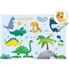 LdawyDE Tovaglietta Merenda Scuola 60x40cm Tovagliette Stoffa Merenda Scuola Asilo, Tovaglietta Tessuto Merenda Scuola Morbida Pieghevole Lavabili Bambini per Ragazze e Ragazzi (modello: dinosauri A)