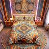 Homemissing - Set biancheria da letto bohémien con mandala hippie, motivo floreale esotico, copripiumino in stile bohémien per ragazzi, ragazze, adolescenti, biancheria da letto e lino, matrimoniale