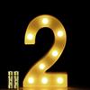 HONPHIER® Insegne luminose Luce LED Numeri Numero luminoso bianco a LED Decoro per Decorazione di Casa, Matrimoni, Feste, Reception, Bar 2 Batterie (2)