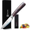PAUDIN Coltello da Verdura di 9cm, Ottimo per Tagliare la Frutta, Lama Molto Affilata Utile in Cucina con Manico Ergonomico, in Acciaio Inossidabile Tedesco, Impugnatura Ergonomica