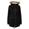 OXMO OXAnna Parka invernale da donna con cappuccio in pelliccia e fodera in orsacchiotto, Nero (799000), S