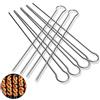 Hpamba Spiedini per Barbecue Spiedini per Barbecue in Metallo Spiedini per Barbecue Riutilizzabili Spiedini per Barbecue in Acciaio Inox per Carni alla Griglia, Salsicce, Gamberi e Verdure 6 Pezzi (Argento)