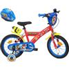 Vélo ATLAS Bicicletta Bambino 14' Paw Patrol dotata di 2 Freni, Piastra Anteriore Decorativa, Bidone Posteriore e Casco Pat Patrol Incluso Ragazzo, Rosso, 14