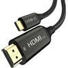 Ablink Cavo USB C a HDMI 2.0 2m - Cavo Thunderbolt 4/3 a HDMI 4K,per MacBook Pro/Air,iPad Pro,iMac,XPS 17,Home Office,Giocatore di giochi