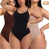 Merlvida Body Contenitivo Modellante Donna con Perizoma Shapewear Snellente Body Donna Senza Cuciture Thong Bodysuit Dimagrante Tanga Shaper Intimo Pancia Piatta Spallino Regolabile