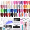 BORN PRETTY Smalto Semipermanente Per Unghie Kit 77Pz in 32 Coloris Gel 48W LED Lampada UV Nail Dryer Soak Off Topcoat Basecoat Nail Art Tool Set Manicure Rosa Nuda Smalti Semipermanenti Kit Unghie Gel Completo