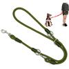 BPS BUENA PET SHOP BPS BPS-3801VE - Guinzaglio per cani doppio regolabile, diverse posizioni, per cani di taglia media e grande, 2 dimensioni a scelta M/L (L, verde)