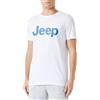 JEEP J T-Shirt Uomo Stampa Grande J23W, Bianco, M