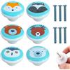 ZFKXGS 6PZ Pomelli per Mobili Bambini Animali Rotondi Pomelli Ceramica Maniglie per Mobili Pomelli Cucina Maniglie Armadio per Cassetti Comodino Cucina Cassettiere Soggiorno Stanza dei Bambini (C)