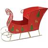 cosedacasa Slitta Rossa di Babbo Natale in Metallo Grande cm140x100x56 allestimento vetrine Decorazioni Natalizie mercatini