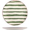 H&H Strip Set 6 Piatti Piani, Ceramica, 26cm, Natale, Verde