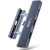 dockteck Adattatore multiporta USB C Hub per iPad Pro, dockteck USBC Hub 5 in 1 con PD da 100 W, 4K 60 Hz, HDMI, audio, USB 3.0, dock USB C con impugnatura magnetica per iPad Pro 12.9 2021 2020 2018, iPad Air,