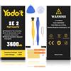Yodoit Batteria per iPhone SE 2020, 3600 mAh Batteria di Ricambio ad Alta Capacità per iPhone SE 2 Modello A2275, A2298, A2296 con Kit di Riparazione e Adesivo