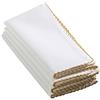 SARO LIFESTYLE 1442.EM20S Recotting 1442 - Tovaglioli da Cena con Cuciture a Frusta, Set da 4, Colore Smeraldo, 50 cm, Quadrati, Gold, 20 Square