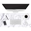 ZANHOG Tappetino Mouse Gaming Marmo Bianco Grande Tappetino per Mouse XXL Oversize Desk Mat Tappetino Mouse Pro Desk Pad per Aumentare La Precisione per Gioco PC Laptop - 600x300x2mm