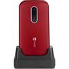 Doro 6620 Telefono Cellulare 3G per Anziani con Sportellino, Tasti Grandi e Localizzazione GPS (Rosso/Bianco)