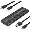 GROCKSTR Olsixxuuk 10 Gbps NVME/SATA Dual Protocol SSD Case Box USB 3.1 Type to M.2 NGFF PCIe SSD esterno enclosure nero