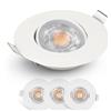 EMOS Faretti LED da Incasso per Cartongesso dimmerabile, 230V, 4,9 W/480 lm, orientabile a 50°, bianco caldo 2700k, Set di 3 Faretti LED Soffitto Incasso per interni, Rotondi, ultra sottile, Bianco