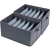 Niviy Organizer Armadio 6 Ampi Scomparti Scatole Portaoggetti Pieghevole Salvaspazio Materiale Robusto con Maniglia e Piastra di Base Adatto per Jeans Maglioni Vestito Maglietta 2 Pezzi 43X30X25CM
