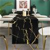 DakTou Runner da Tavolo Moderno Primavera Estate 40x140 cm Runner da Tavolo di Lusso in Lino Nero Marmo Texture Oro Arte Astratta Tovaglia per Tavolo da Pranzo Festa Matrimonio Cucina Soggiorno