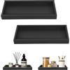 HFDONGL 2 Pezzi Vassoio Decorativo Portaoggetti Nero per Vanità, Vasca da Bagno, Lavello Della Cucina E Bagno