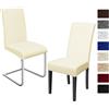 BalladHome Coprisedie con schienale 2 pezzi Elasticizzato Copertura della sedia bi-elastico per una misura universale, Coppia spandex Coprisedia molto facile da pulire e di lunga durata (2 Pezzi, Crema beige)