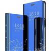 LINER Cover per Samsung Galaxy S21 5G, Specchio Case Clear View Standing Mirror Flip Custodia Full Body Protettiva Bumper Folio Copertura per Samsung Galaxy S21 5G - Blu