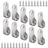 iTYOOS 10 Supporti per Tubi Armadio 20 Viti, Nichelato Bastone per Abbigliamento, Supporti di Fissaggio Ovali in Lega di Zinco, per Armadio