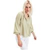 Trendyol Camicia da Donna in Tessuto con Colletto alla Coreana, vestibilità Regolare, Verde, 34