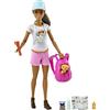 Barbie -Bambola Escursionista, Bruna, con Cucciolo e 9 Accessori, Giocattolo per Bambini 3+ Anni, GRN66
