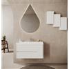 Leroy Merlin Mobile bagno sospeso con lavabo L 100 x H 50.5 x P 40 cm bianco in mdf, 1 anta 2 cassetti per vasca centrale Portofino