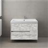Leroy Merlin Mobile bagno con lavabo L 80 x H 51 x P 40 cm grigio antico in mdf, 1 anta 2 cassetti per vasca centrale Portofino