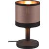 RL LIVE YOUR LIGHT Reality Lampada da tavolo Davos R59551041, metallo nero opaco, paralume in tessuto color tortora/nero/oro, escl. 1x E14