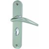 DT 2000 Chamonix 602640 - Maniglia per porta su piastra con chiavistello, in alluminio, colore: Argento