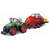 Burago Bburago B18-31663 FENDT 1050 Vario in pressofusione con Veicolo Sollevatore BALER funzionante, Rosso