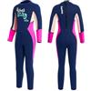 Gogokids Muta Termica per Bambina Ragazze - Costumi da Bagno Bambini Muta da Sub Intero 2.5mm Neoprene Costumi da Mare per Surf Diving Snorkeling Nuotare UV 50+ Protezione Solare, Rosa+Blu, S