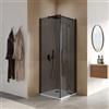 DEGHI Box doccia 65x70 cm a soffietto vetro anticalcare fumé e profilo nero opaco 195h - Flexy