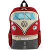 BRISA VW Collection - Volkswagen Zaino retrò casual per bambini, per scuola/gite/outdoor, Campervan T1 Bus design (Fronte Bus/Verde/15 L/Piccolo)