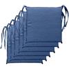 Il Tuo Artigiano Design Set 6 Cuscini per Sedie da Cucina Made in Italy - Cuscini Copri Sedie 40x40 cm spessore 4 cm - Copri Sedie Sala da Pranzo (Blu)